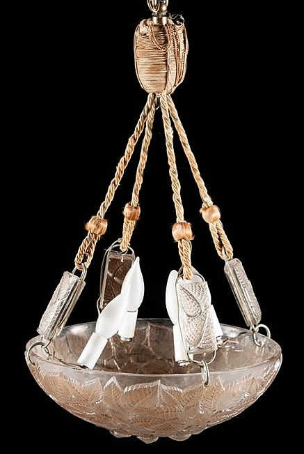 Rene Lalique  Charmes Hanging Light Fixture 
