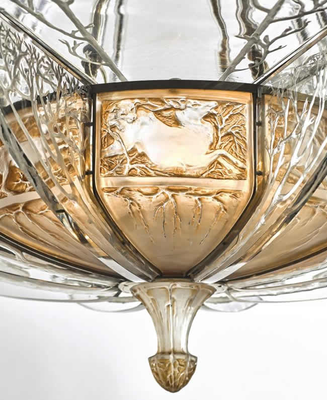 R. Lalique Chasse Chandelier
