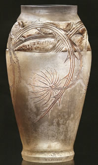 Rene Lalique Chardons Cire Perdue Vase
