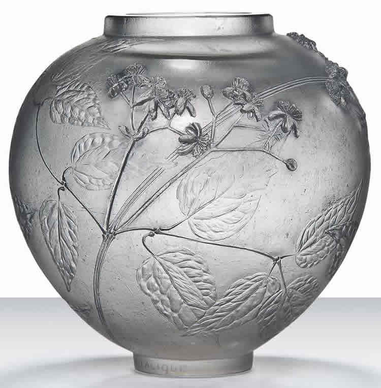 Rene Lalique Clematites Cire Perdue Vase