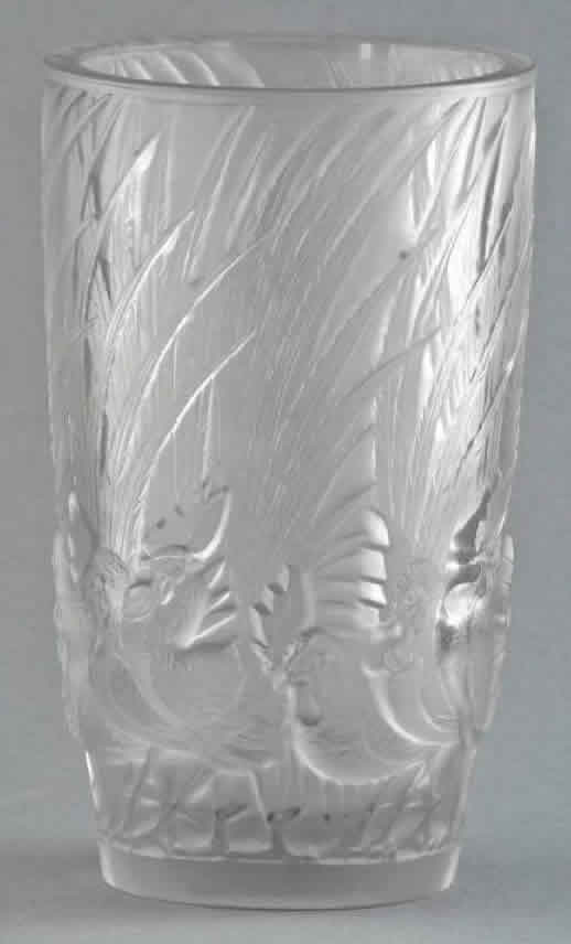 Rene Lalique Coqs Et Plumes Vase