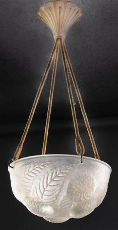 R. Lalique Dahlias Hanging Light Fixture