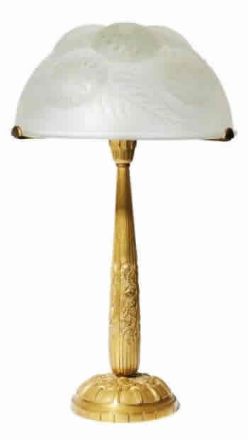 Rene Lalique Dahlias Table Lamp