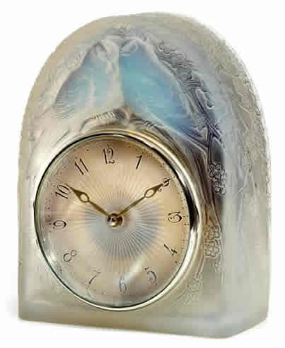 Rene Lalique Deux Colombes Clock