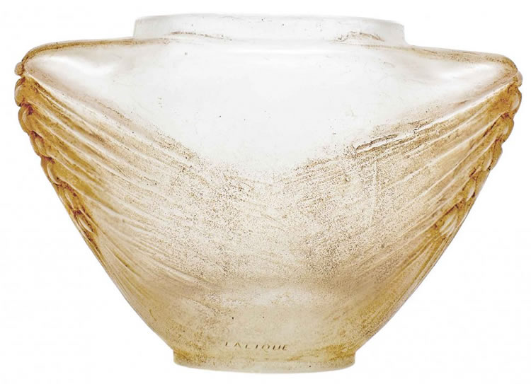Rene Lalique Cire Perdue Vase Deux Epis De Ble