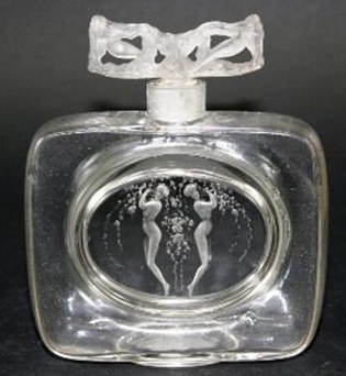 R. Lalique Meplat a Deux Figurines Perfume Bottle