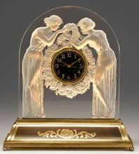 Rene Lalique Deux Figurines Clock