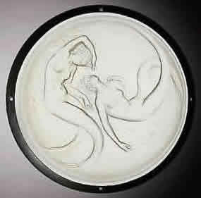 R. Lalique Deux Sirenes Chandelier