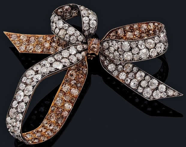 Rene Lalique Diamond Bow Brooch