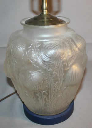 R. Lalique Domremy Lamp Vase