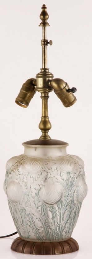 R. Lalique Domremy Vase Lamp