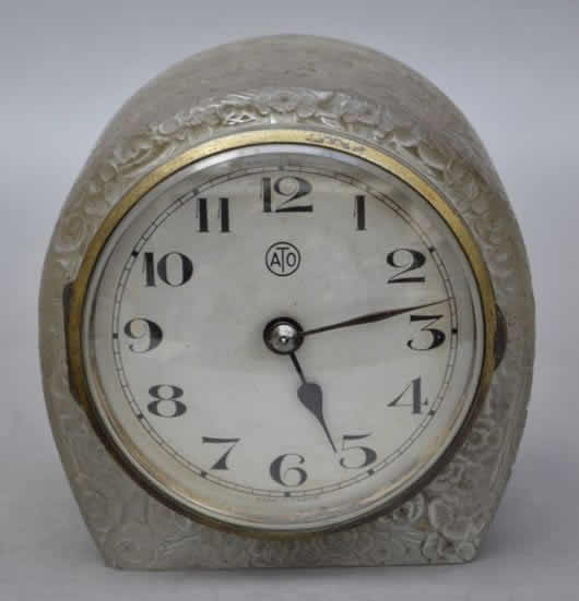 Rene Lalique Table Clock Eglantine