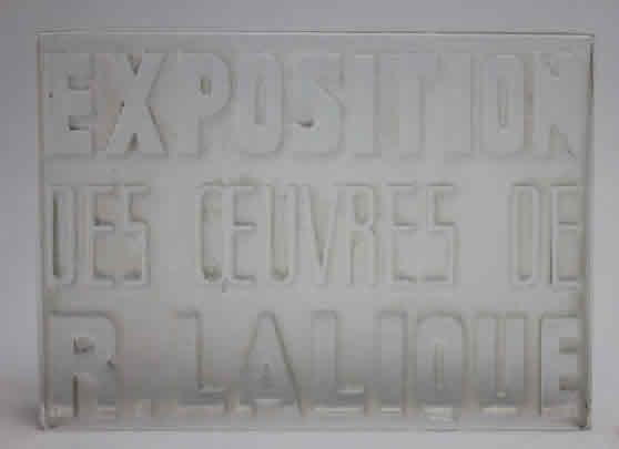 R. Lalique Exposition Des Oeuvres De R.Lalique Advertising Sign