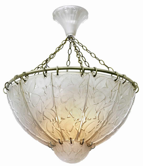 R. Lalique Feuilles De Charme Light Fixture