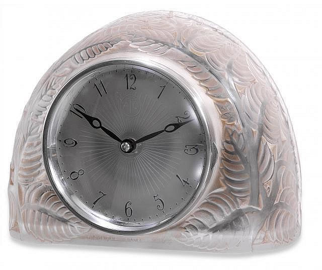 Rene Lalique Feuilles Clock