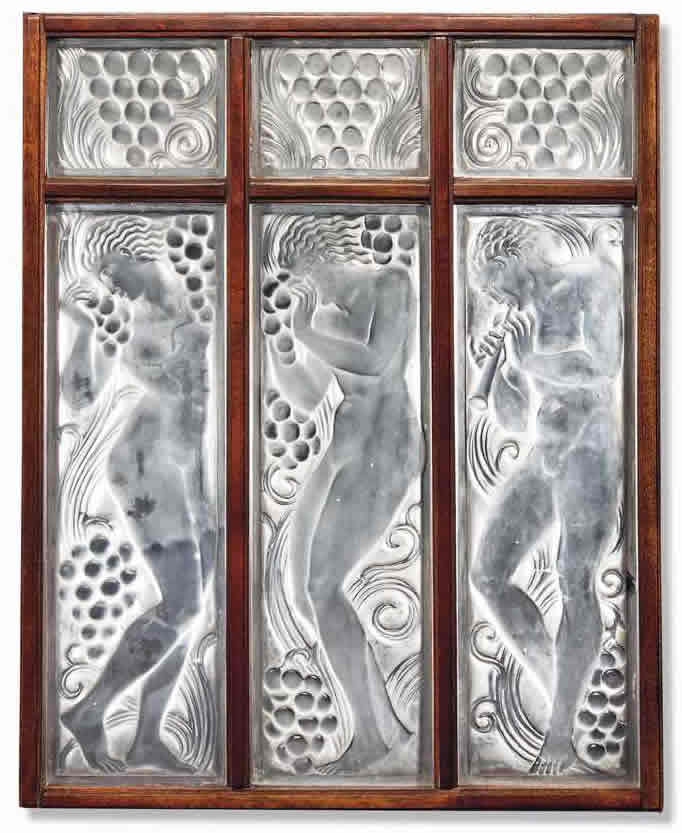 R. Lalique Figurines Et Raisins Panel