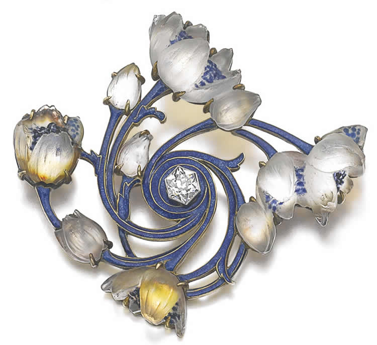 Rene Lalique Brooch Fleurs En Spirale