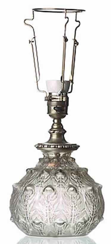 R. Lalique Fougeres Vase Lamp