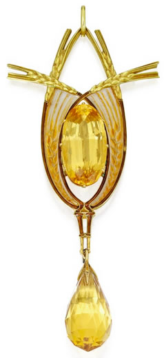 Rene Lalique Golden Wheat Pendant