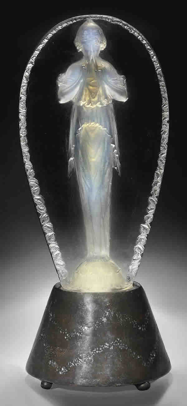 Rene Lalique Statue Grande Ovale Joueuse De Flute