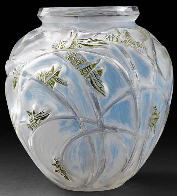 Rene Lalique Vase Grasshoppers
