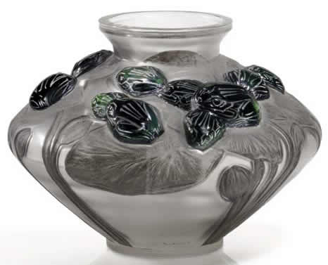 R. Lalique Grenouilles Et Nenuphars Vase