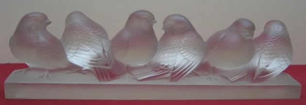 Rene Lalique Decoration Group of Six Birds