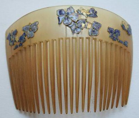 Rene Lalique Fleurs Bleues Comb