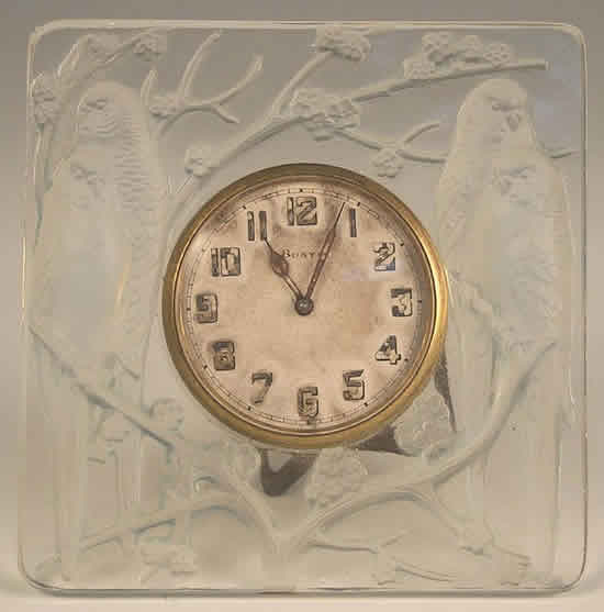 Rene Lalique  Inseparables Table Clock 