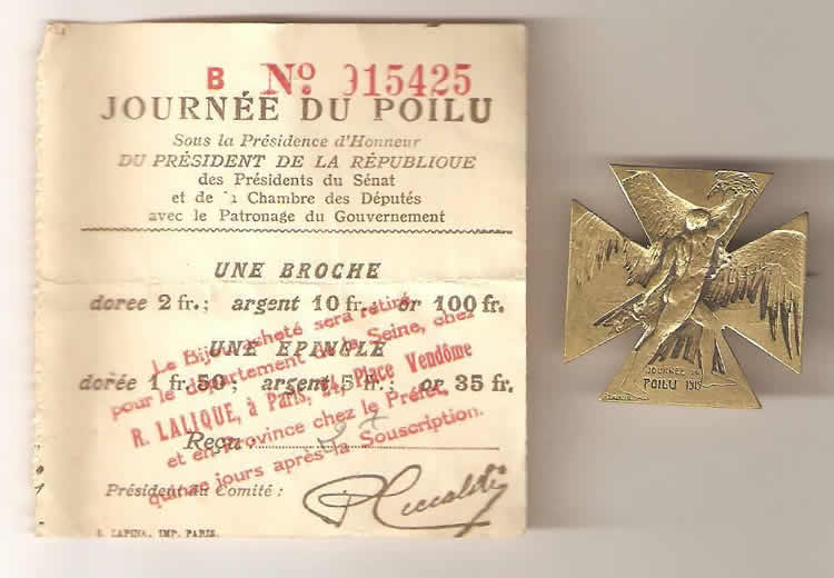 Rene Lalique  Journee Du Poilu 1915 Brooch 