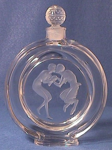 Flacon Le Baiser Du Faune Molinard René Lalique R.Lalique Glass Perfume Bottle 