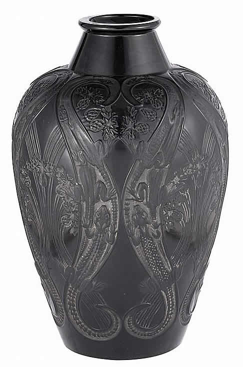 R. Lalique Lezards et Bluets Vase