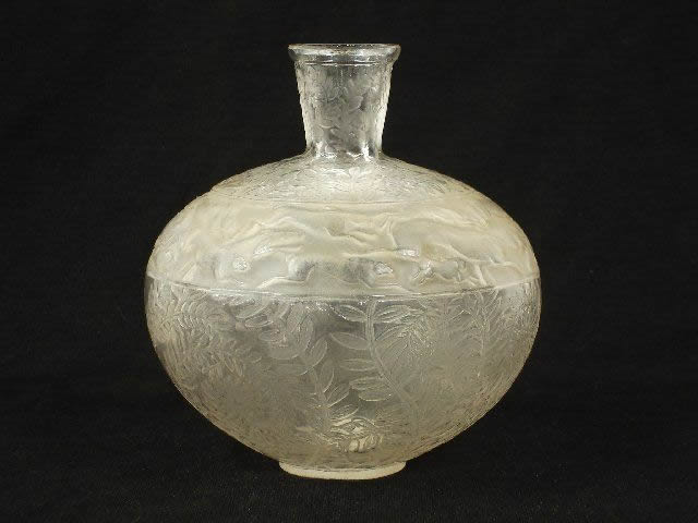 Rene Lalique Vase Lievres
