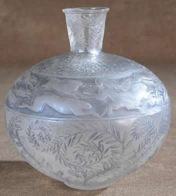 Rene Lalique  Lievres Vase 