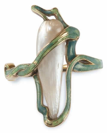 Rene Lalique Ring Long Teardrop