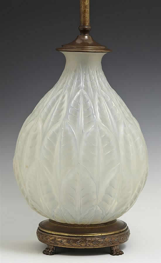 Rene Lalique Vase Lamp Malesherbes
