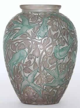 Rene Lalique Vase Martin Pecheurs