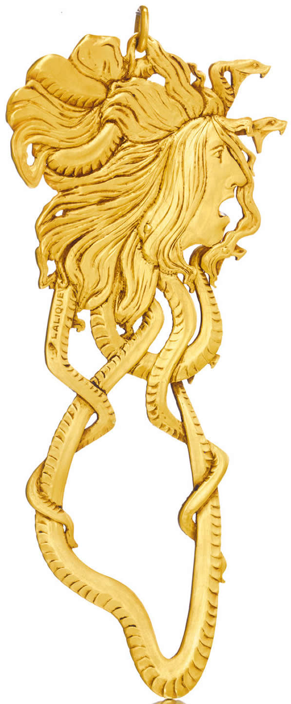 R. Lalique Meduse Avec Quatre Serpents Pendant