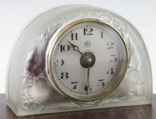 Rene Lalique Table Clock Moineaux