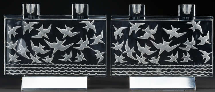 R. Lalique Mouettes Candleholder