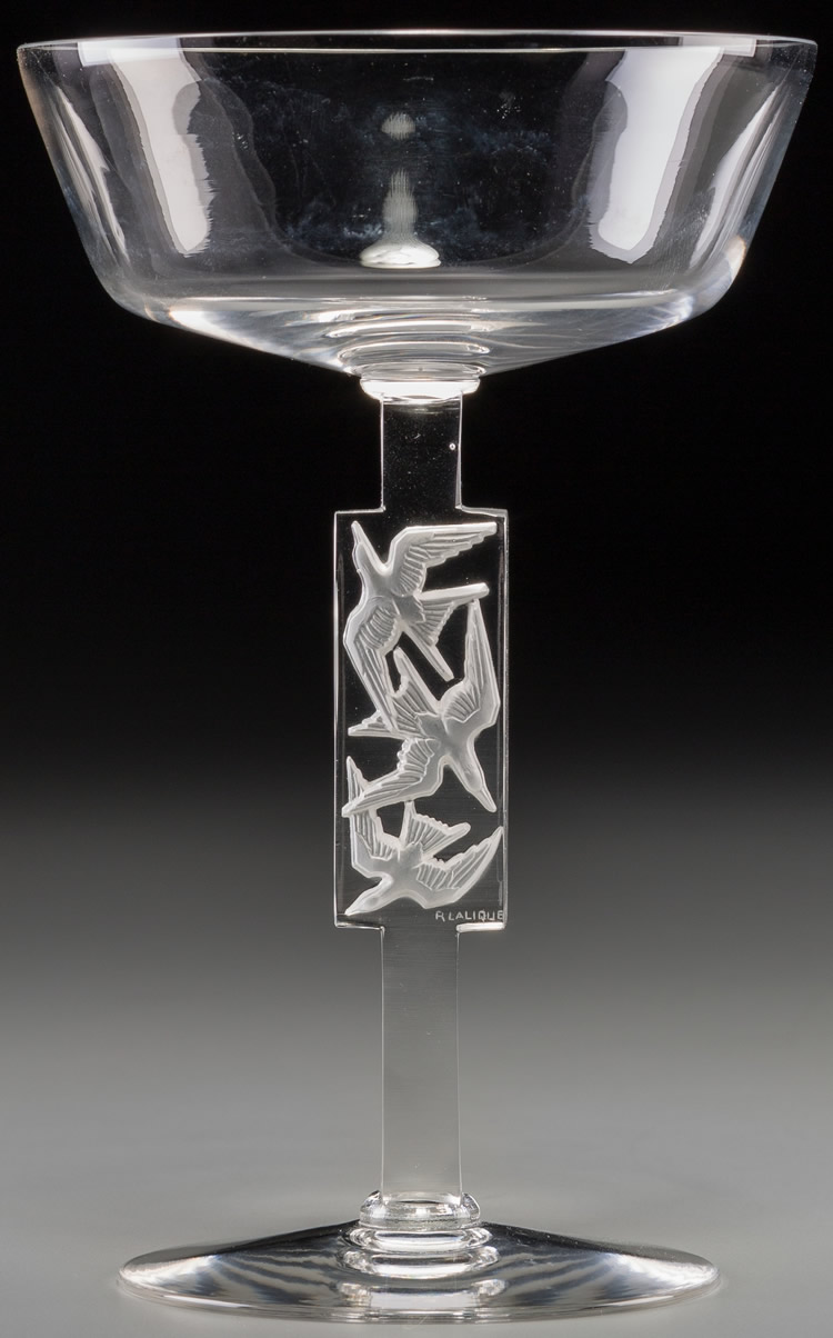 Rene Lalique Champagne Glass Mouettes