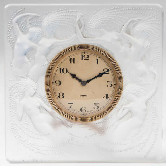 R. Lalique Naiades Clock