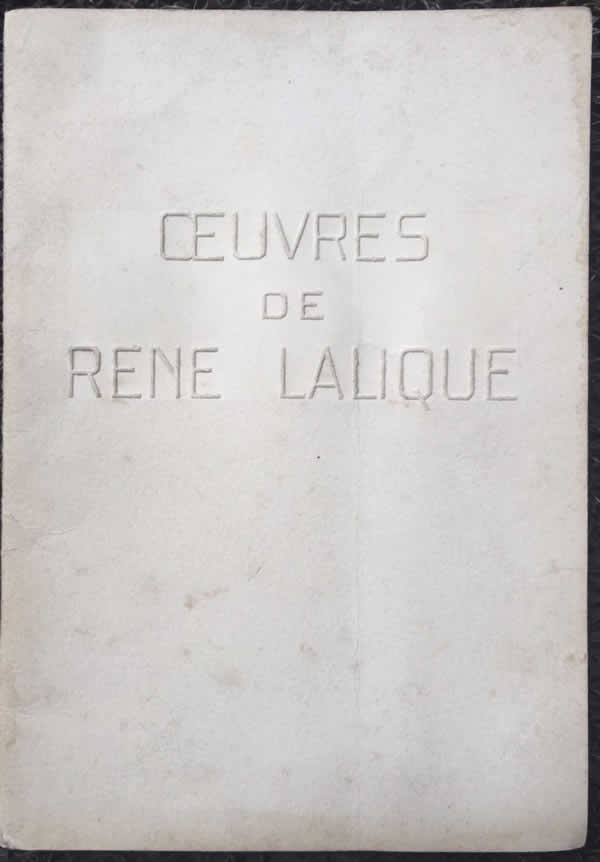R. Lalique Oeuvres De Rene Lalique Printemps 1932 Brochure