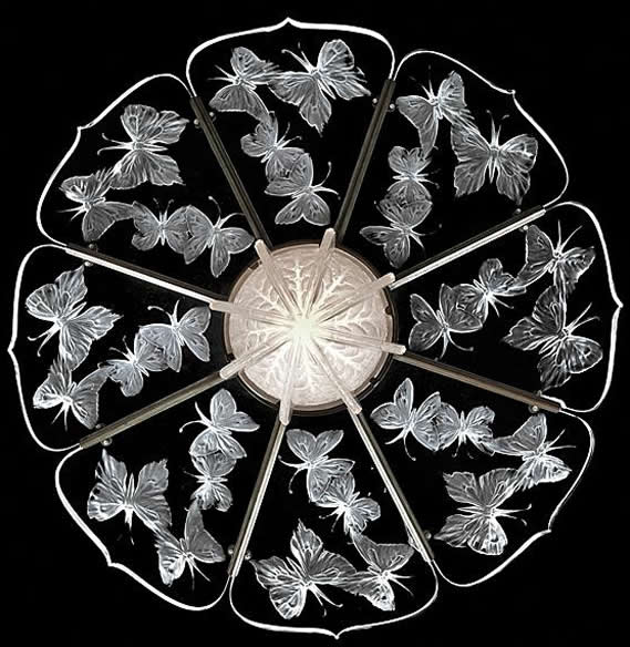 R. Lalique Papillons Chandelier