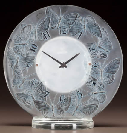 Rene Lalique Papillons Clock