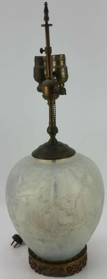 Rene Lalique Vase Lamp Perruches