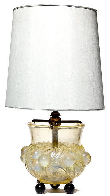 Rene Lalique Vase Lamp Prunes