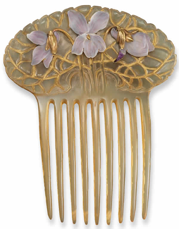 Rene Lalique  Purple Violets Comb 