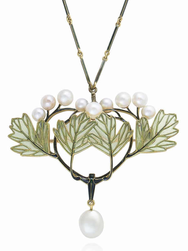 Rene Lalique Quatre Feuilles et Perles Pendant