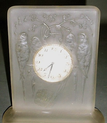 Rene Lalique Clock Quatre Perruches